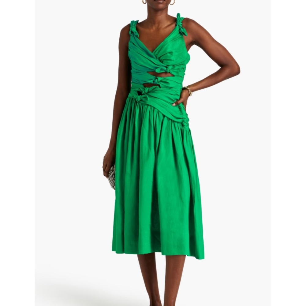NWT Zimmerman Cutout knotted linen midi dress